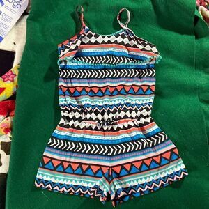 Okie Dokie Girls Romper Multicolor Tribal Print Size Large One-Piece Outfit
